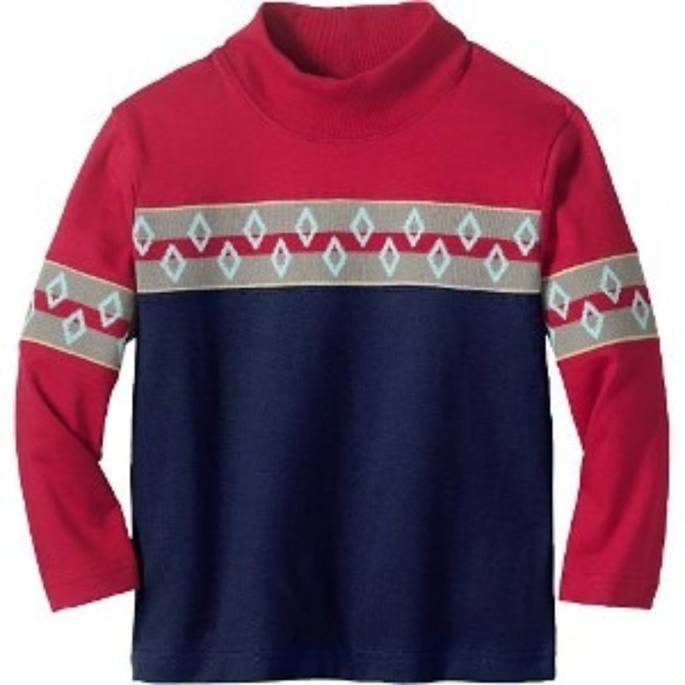 Hanna Andersson - Boys' Red and Navy Diamond Jersey